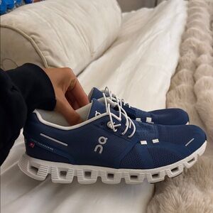 On Running Women’s Navy and White Sneakers